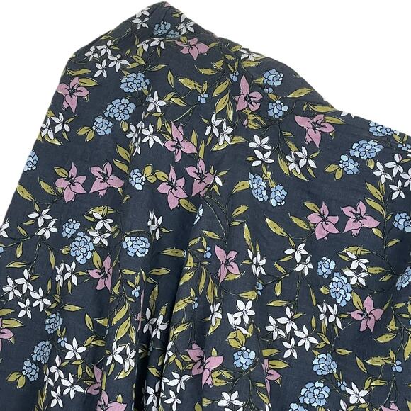 ana 4X Gray Floral Puff Sleeve Blouse Sweetheart Neck Boho Cottagecore Top - Picture 9 of 13